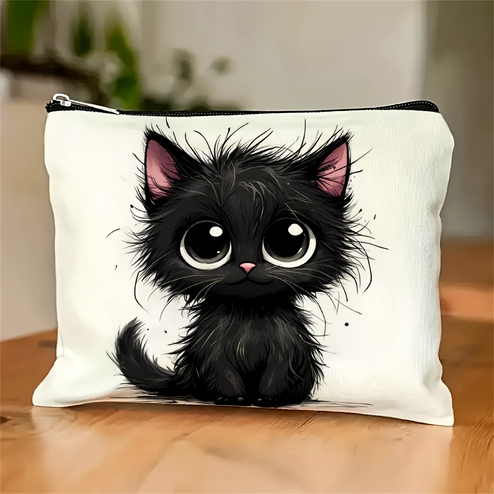 Beauty Bag Makeup - 귀여운 고양이 프린트 화장품 가방 -