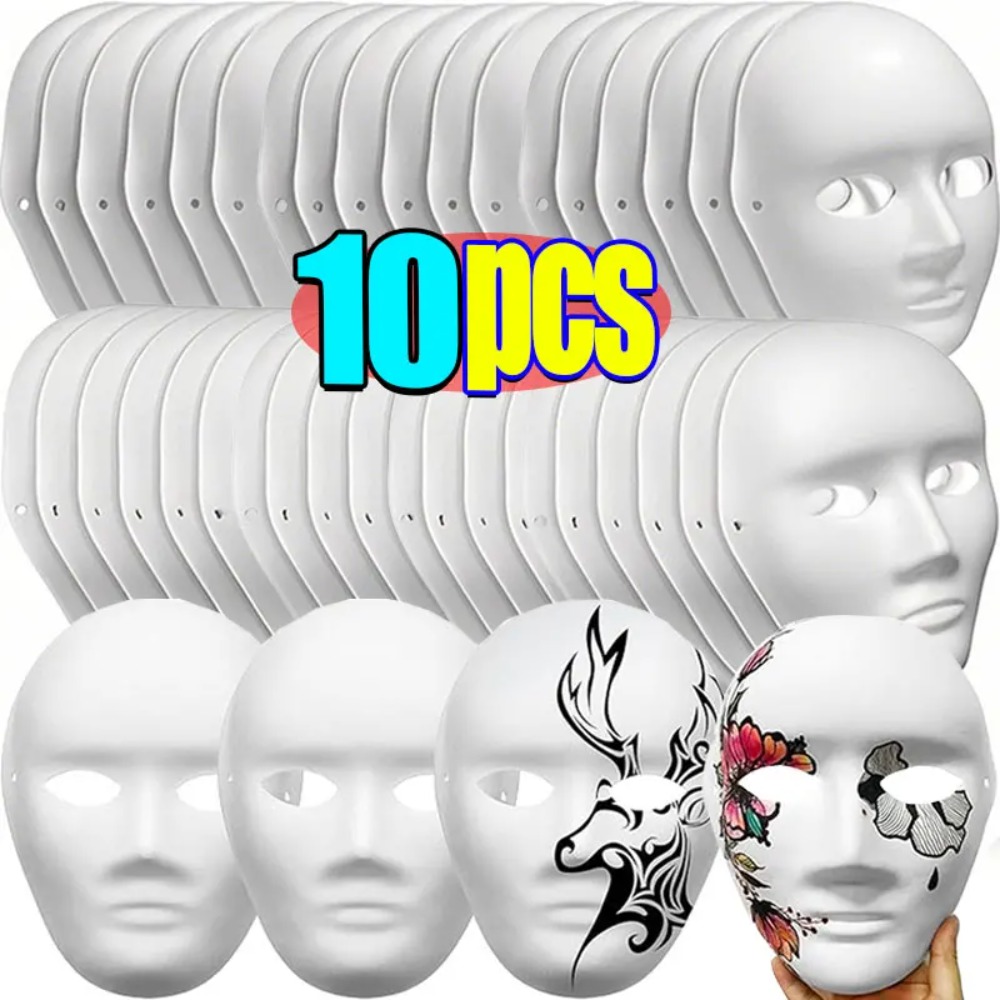 1/10개 DIY 풀페이스 마스크 종이 블랭크 화이트  - Sheet Face Mask Pack 리뷰 및 가격