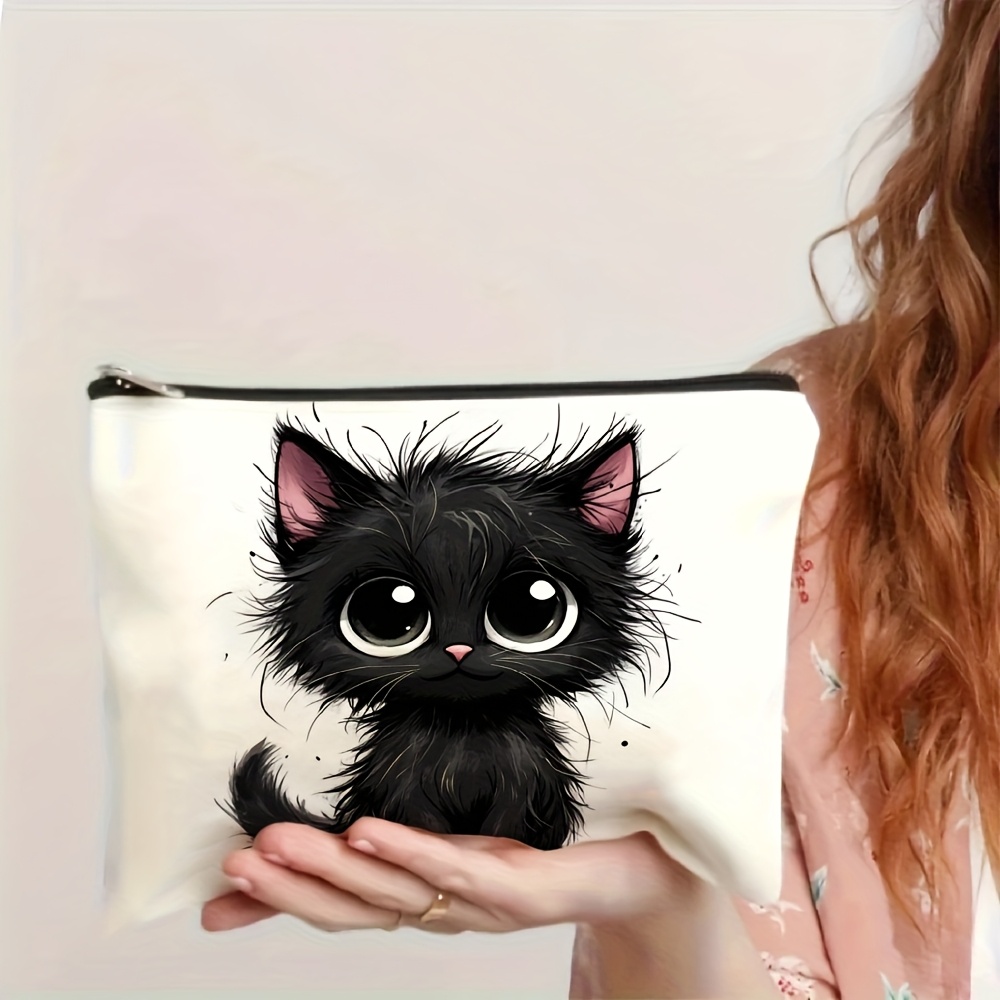 귀여운 고양이 프린트 화장품 가방 - 다기능 지퍼 파우 - Beauty Bag Makeup 리뷰 및 가격