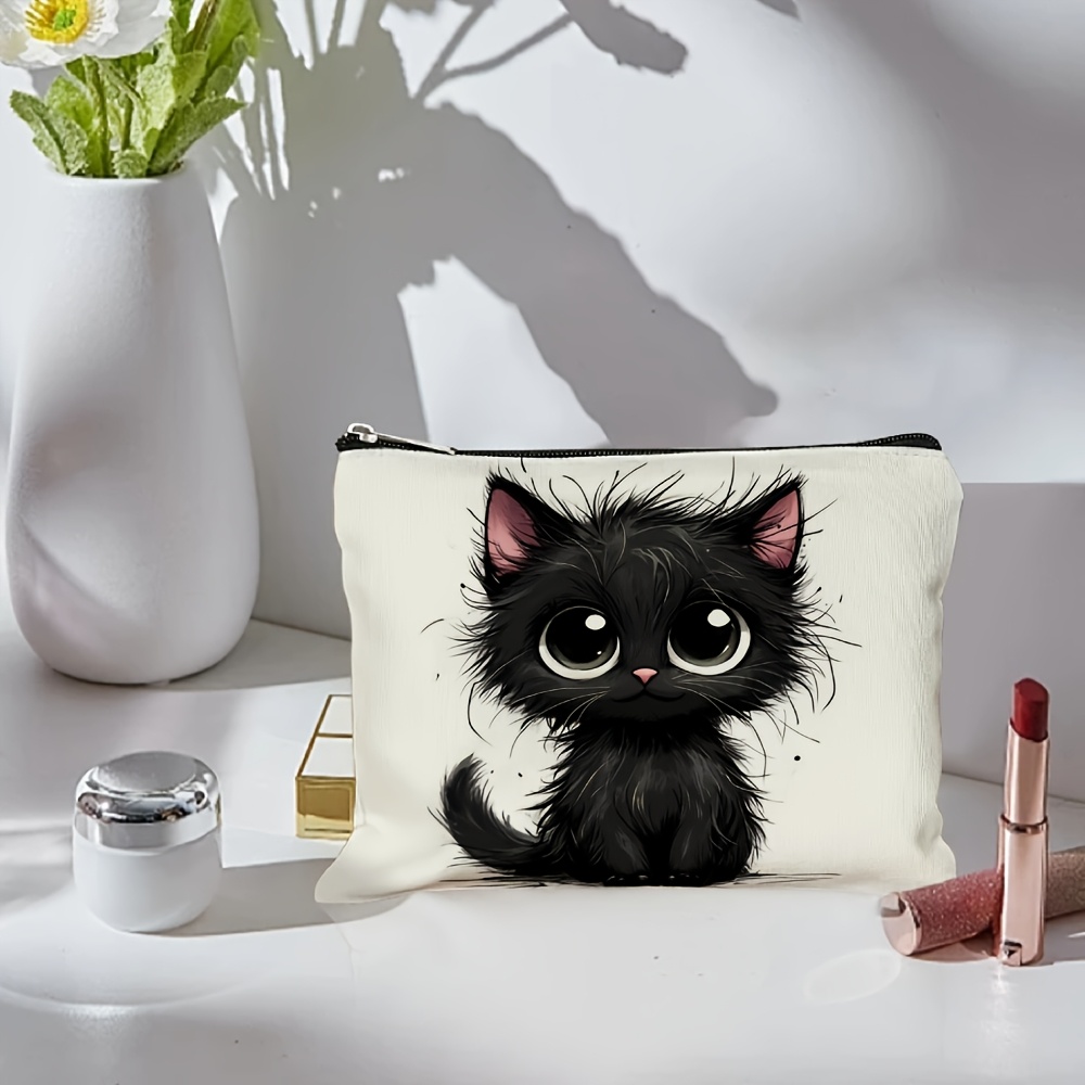 귀여운 고양이 프린트 화장품 가방 - 다기능 지퍼 파우 - Beauty Bag Makeup 리뷰 및 가격