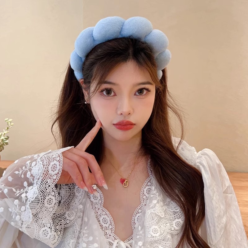 여성을위한 레트로 푹신한 헤어 밴드 스폰지 머리띠 벨벳 - Beauty Hair Makeup 리뷰 및 가격