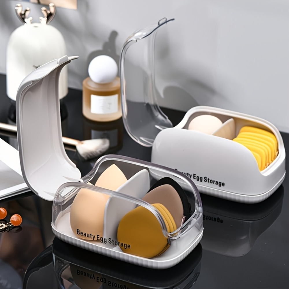 듀얼 컴파트먼트 뷰티 스펀지 보관함 투명 뚜껑 메이크업 - Beauty Makeup Organizer 리뷰 및 가격