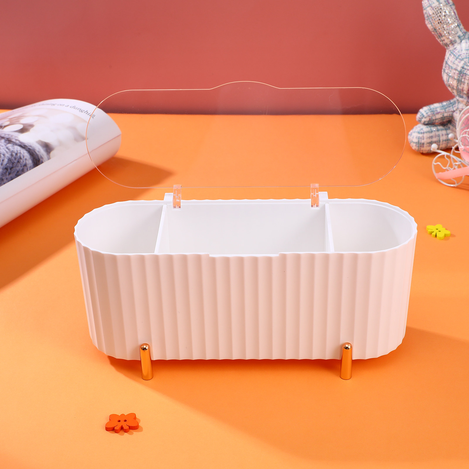2개 세트 수납함, 3칸 분리형 화장품 패드 정리함,  - Beauty Makeup Organizer 리뷰 및 가격