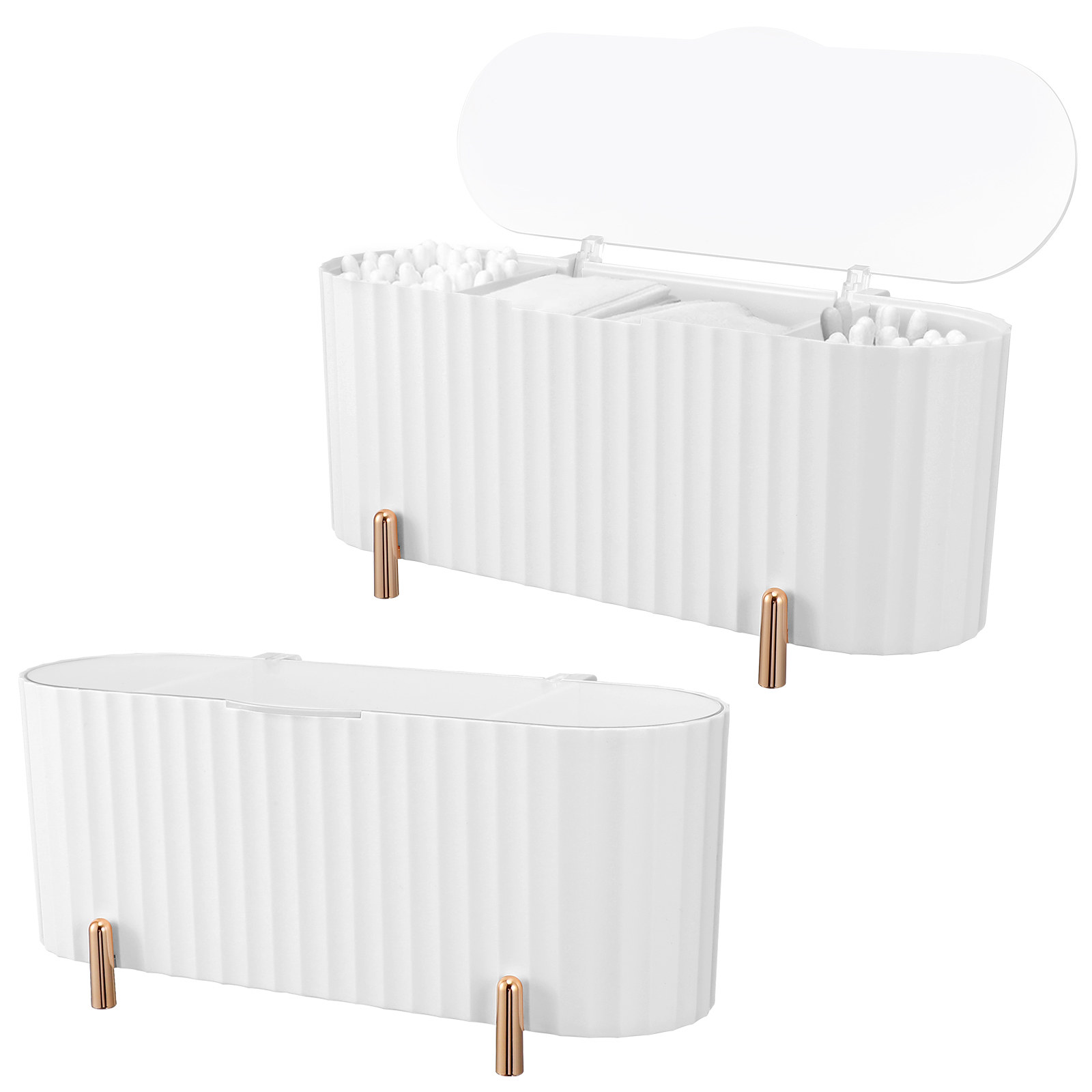 2개 세트 수납함, 3칸 분리형 화장품 패드 정리함,  - Beauty Makeup Organizer 리뷰 및 가격